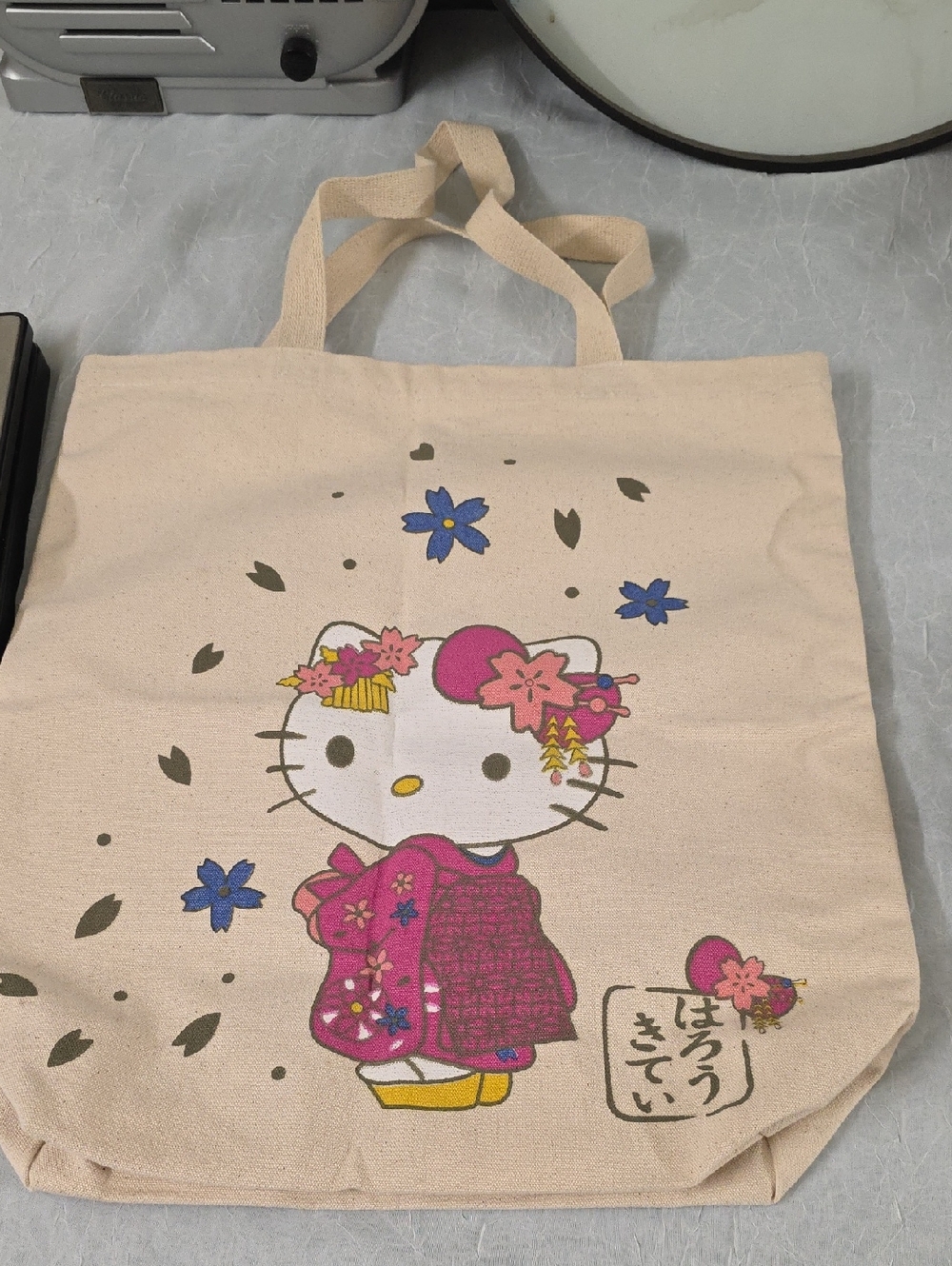 Hello Kitty Floral Kimono Canvas Tote Bag